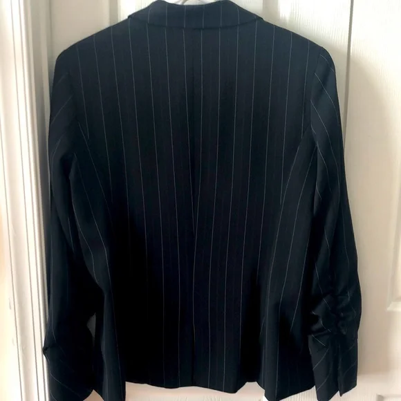 Women blazer and pant suit, Black with white stripes - Picture 4 of 7